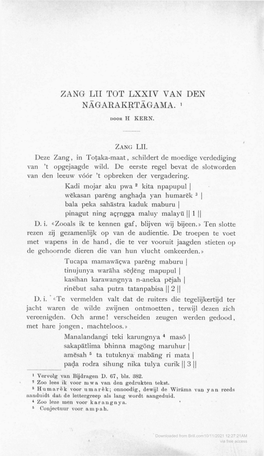 Downloaded from Brill.Com10/11/2021 12:27:21AM Via Free Access ZANG LII TOT LXXIV VAN DEN Nagarakrtagama