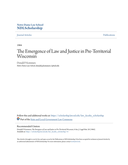 The Emergence of Law and Justice in Pre-Territorial Wisconsin, 8 Am