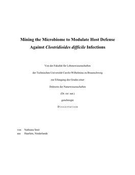 Mining the Microbiome to Modulate Host Defense Against Clostridioides Difficile Infections