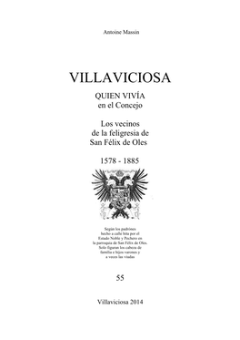 Los Vecinos De San Félix De Oles 1578 – 1885