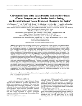 Chironomid Fauna of the Lakes from the Pechora River Basin