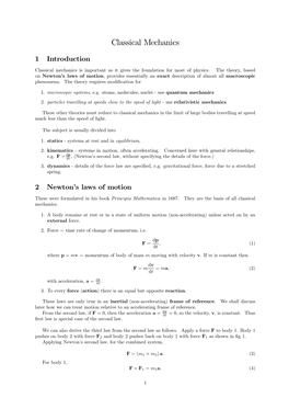 Classical Mechanics