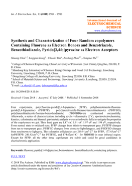 Synthesis and Characterization of Four Random Copolymers