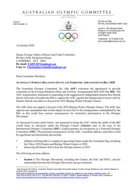 Australian Olympic Committee Incorporated A.B.N