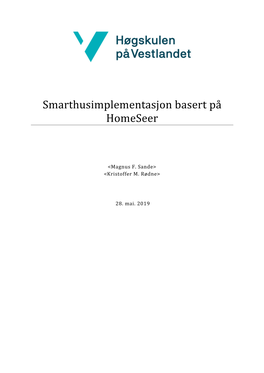 Smarthusimplementasjon Basert På Homeseer