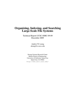 Organizing, Indexing, and Searching Large-Scale File Systems