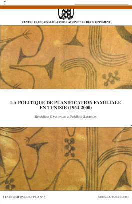 La Politique De Planification Familiale En Tunisie (1964-2000)