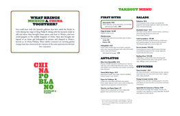 What Brings Mexico & China Together? Takeout Menu