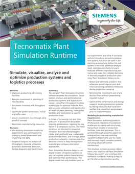 Tecnomatix Plant Simulation Runtime