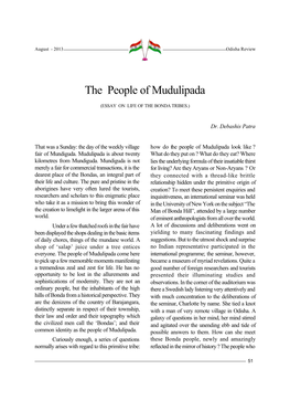 The People of Mudulipada (ESSAY on LIFE of the BONDA TRIBES)