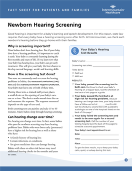 Newborn Hearing Screening