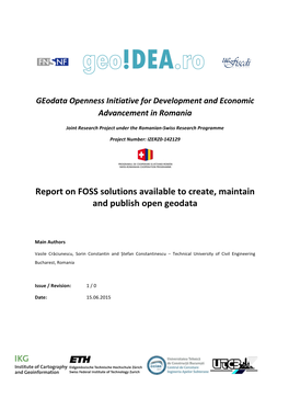 Report on FOSS Solutions Available to Create, Maintain and Publish Open Geodata