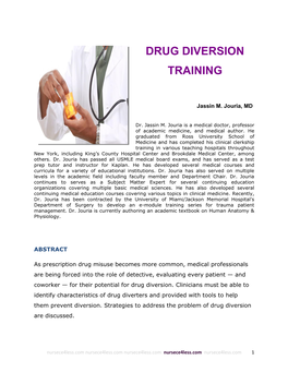 Drug Diversion Training