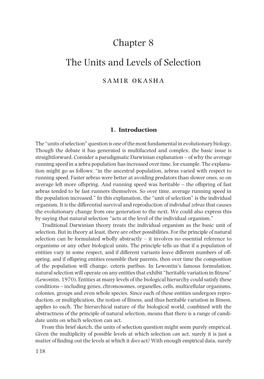 Chapter 8 the Units and Levels of Selection Samir Okasha