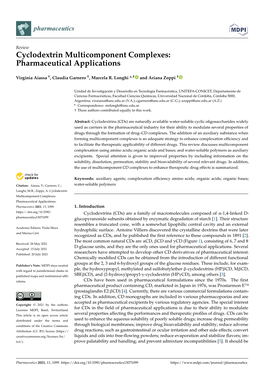 Cyclodextrin Multicomponent Complexes: Pharmaceutical Applications