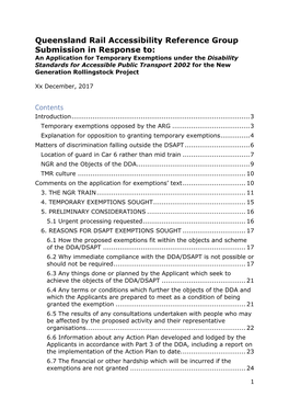 Queensland Rail Accessibility Reference Group Submission In