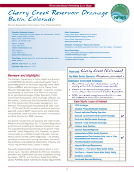 Cherry Creek Reservoir Drainage Basin, Colorado Municipal Separate Storm Sewer Systems, Phase II Stormwater Permit