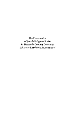 Johannes Reuchlin's Augenspiegel / Edited and Translated by Daniel O'callaghan