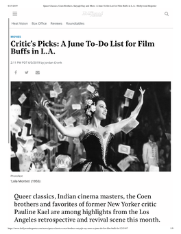 Queer Classics, Coen Brothers, Satyajit...Ilm Buffs In