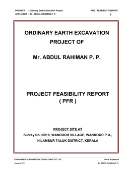ORDINARY EARTH EXCAVATION PROJECT of Mr. ABDUL