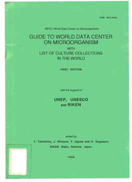 Guide to World Data Center on Microorganism with List of Culture Collections in the World