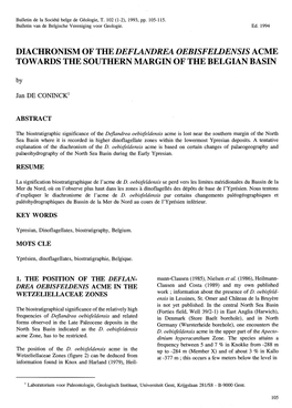 Diachronism of the Deflandrea Oebisfeldensis Acme Towards the Southern Margin of the Belgian Basin