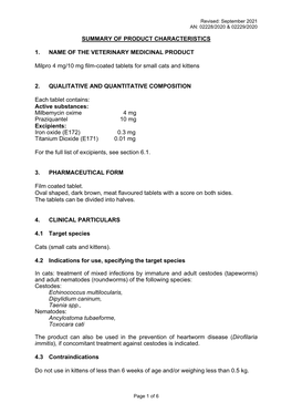 Summary of Product Characteristics