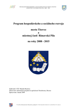 Program Hospodárskeho a Sociálneho Rozvoja Mesta Tisovec a Miestnej