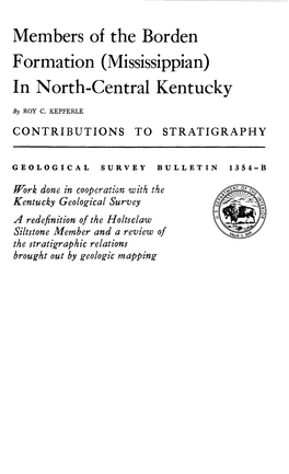 Members of the Borden Formation (Mississippian) in North-Central Kentucky