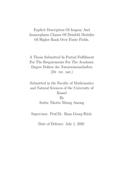 Explicit Description of Isogeny and Isomorphism Classes of Drinfeld Modules of Higher Rank Over Finite Fields