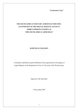 The South African Military Aerospace Industry As Most of the Weapons Procured Under the Arms Deal Were Military Aircraft