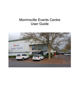 Morrinsville Events Centre User Guide