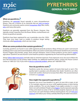 Pyrethrins General Fact Sheet