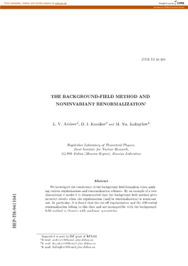 The Background-Field Method and Noninvariant