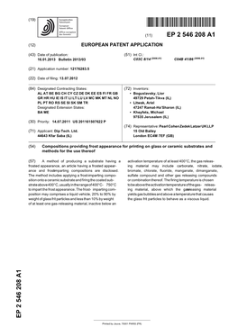 Compositions Providing Frost Appearance for Printing on Glass Or Ceramic Substrates and Methods for the Use Thereof