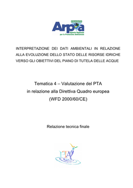 Valutazione Del PTA in Relazione Alla Direttiva Quadro Europea (WFD 2000/60/CE)