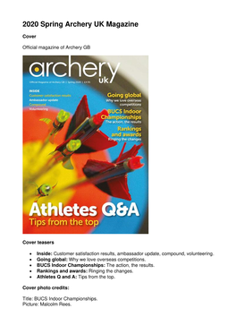 2020 Spring Archery UK Magazine