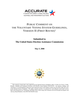 ACCURATE Public Comment on the Voluntary Voting System Guidelines