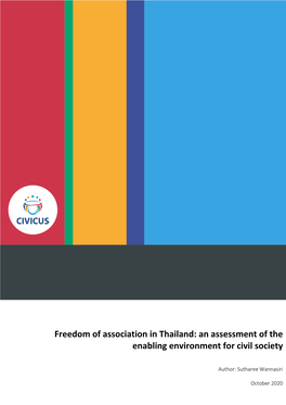 Freedom of Association in Thailand: an Assessment of the Enabling Environment for Civil Society