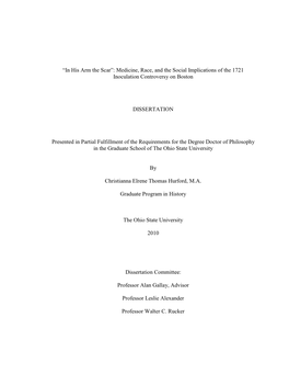 Medicine, Race, and the Social Implications of the 1721 Inoculation Controversy on Boston