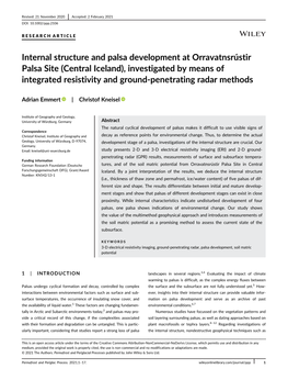 Internal Structure and Palsa Development at Orravatnsrústir