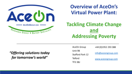 Overview of Aceon's Virtual Power Plant
