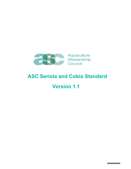 ASC Seriola and Cobia Standard