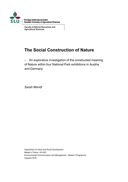 The Social Construction of Nature