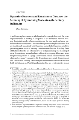 Byzantine Nearness and Renaissance Distance: the Meaning of Byzantining Modes in 14Th-Century Italian Art