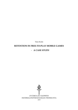 Retention in Free-To-Play Mobile Games