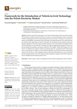 Framework for the Introduction of Vehicle-To-Grid Technology Into the Polish Electricity Market