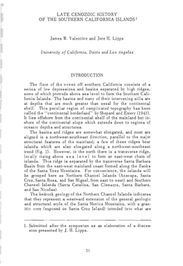 Late Cenozoic History of the Southern California Islands1