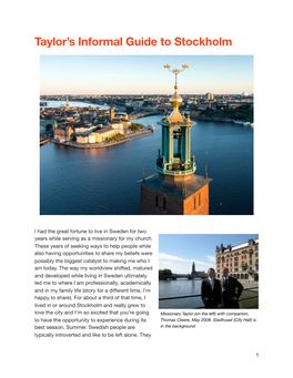 Taylor's Informal Guide to Stockholm