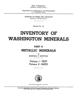 Bulletin 37, Inventory of Washington Minerals Part II